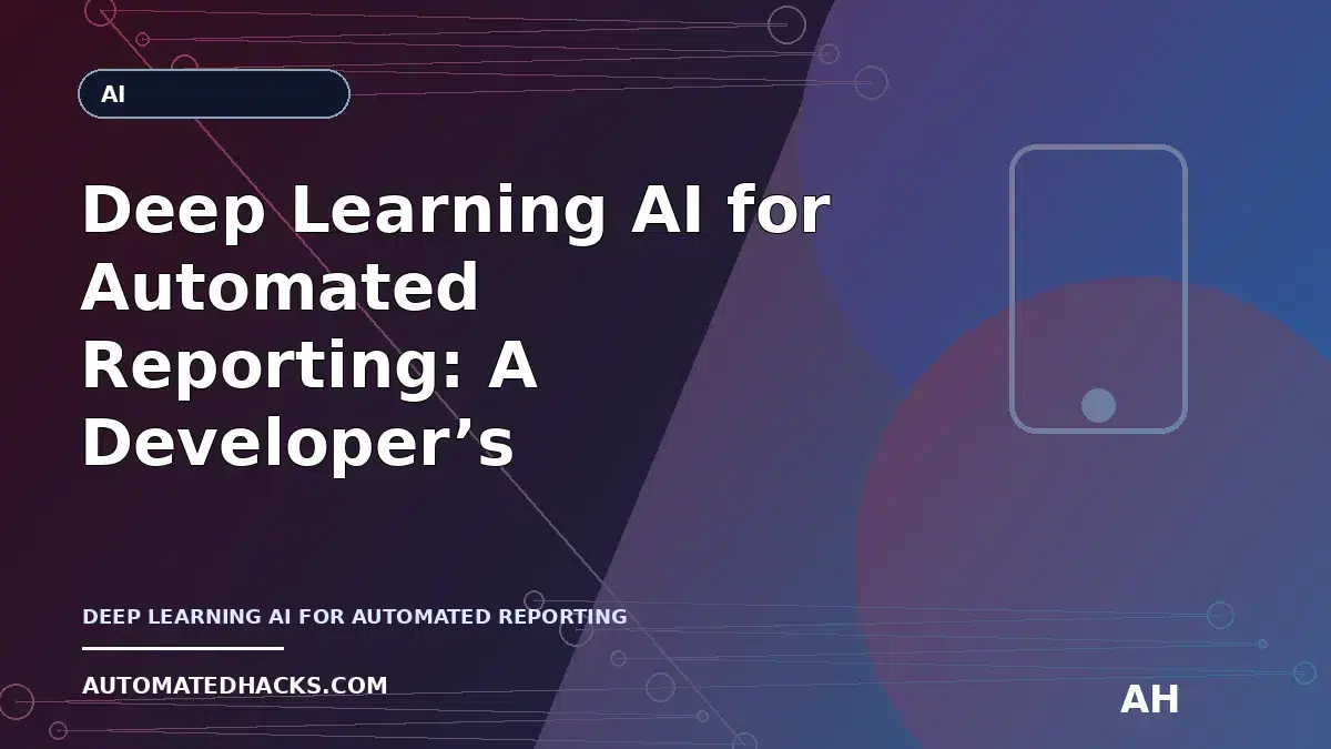 Deep Learning AI for Automated Reporting: A Developer’s Guide to Neural-Network-Driven Insights featured image by