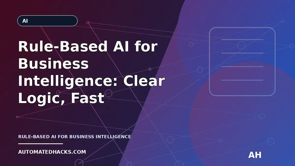 Rule-Based AI for Business Intelligence: Clear Logic, Fast Decisions, and When It Beats “Smarter” AI featured image by