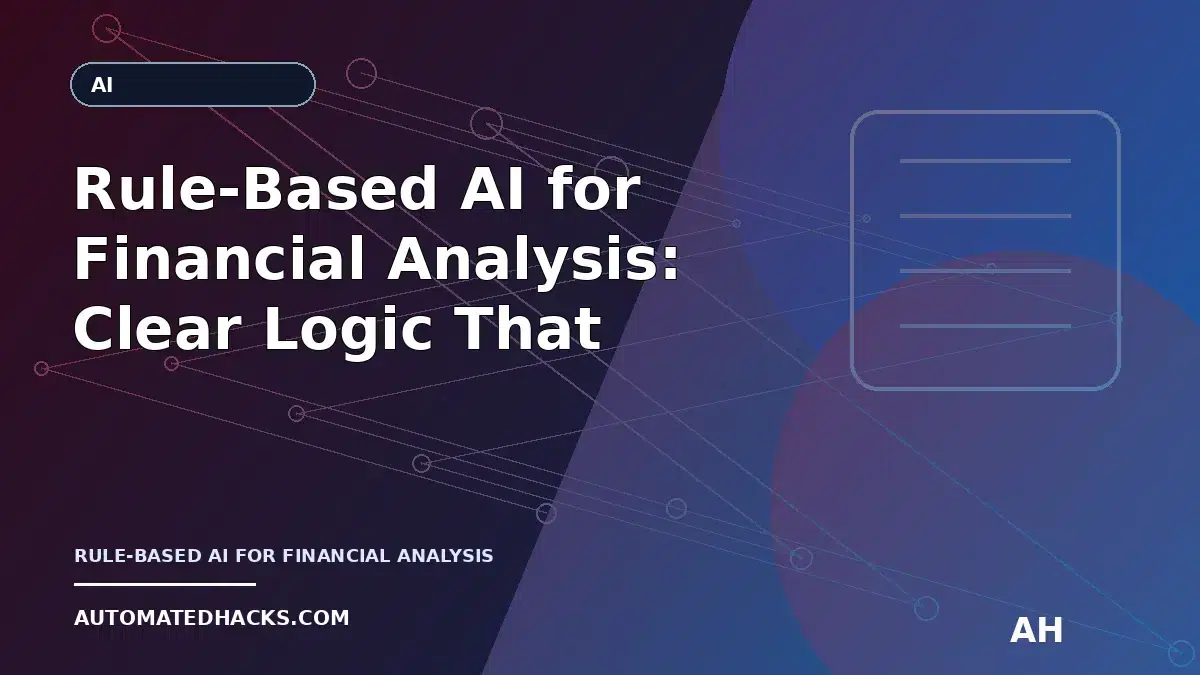 Rule-Based AI for Financial Analysis: Clear Logic That Improves Digital Products and Customer Experiences featured image
