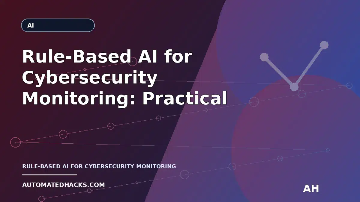 Rule-Based AI for Cybersecurity Monitoring: Practical, Responsible Detection with Explicit Logic featured image by