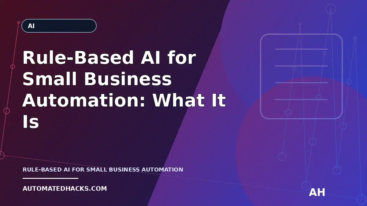 Rule-Based AI for Small Business Automation: What It Is, How It Works, and When to Use It featured image by Automated