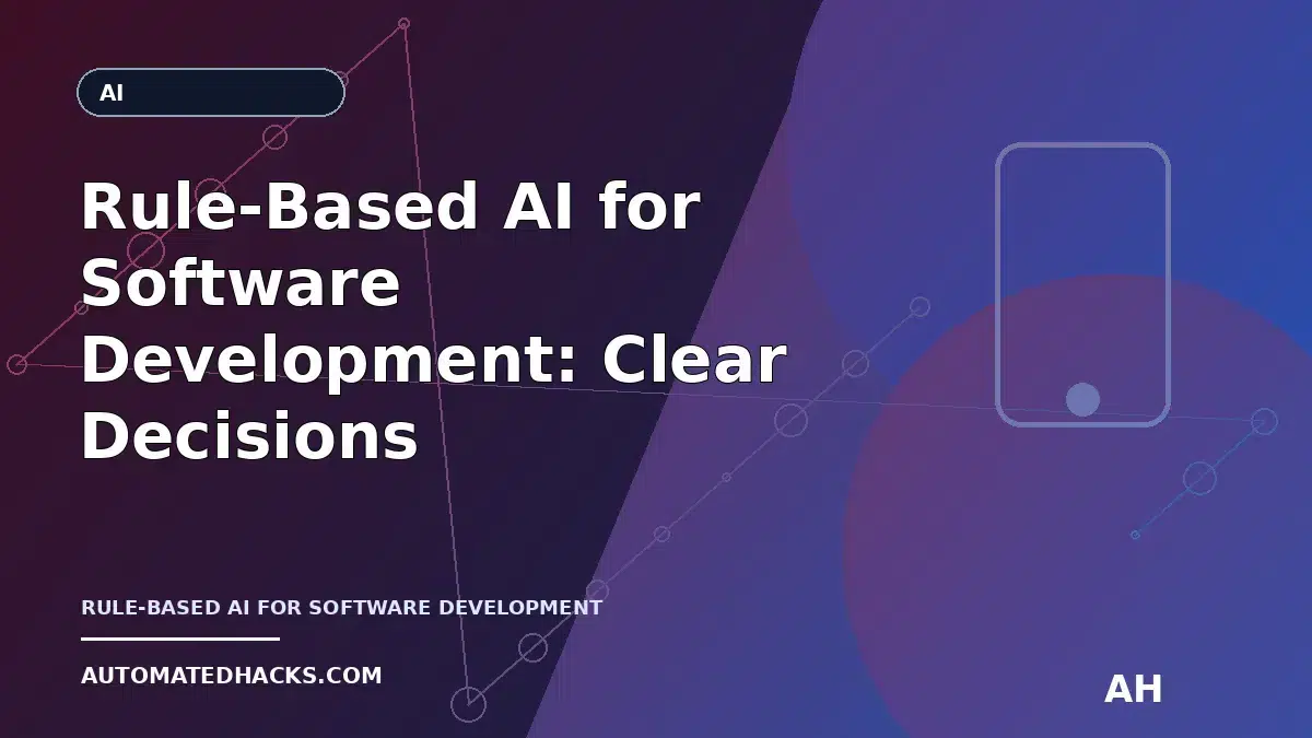 Rule-Based AI for Software Development: Clear Decisions, Faster Execution, and Where It Fits Among AI Types featured