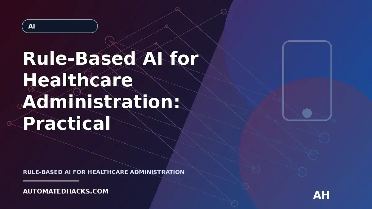 Rule-Based AI for Healthcare Administration: Practical Automation That Saves Time featured image by Automated Hacks