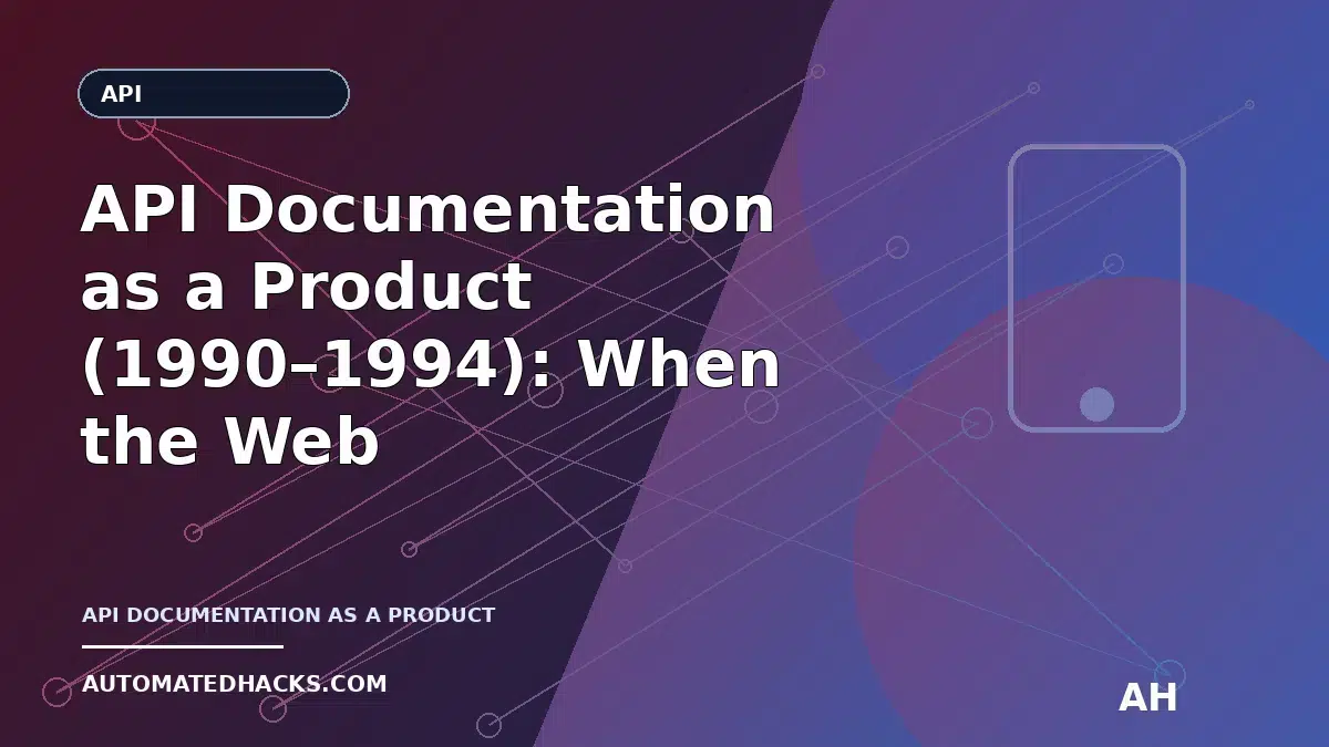 API Documentation as a Product (1990–1994): When the Web Learned to Explain Itself featured image by Automated Hacks