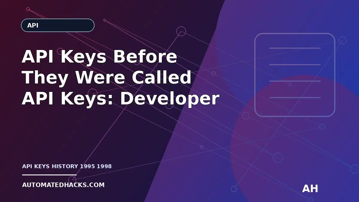 API Keys Before They Were Called API Keys: Developer Access Control on the Early Dynamic Web (1995–1998) featured image