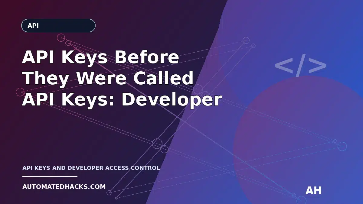 API Keys Before They Were Called API Keys: Developer Access Control in Early Web APIs (1990–1994) — Chapter 20 featured