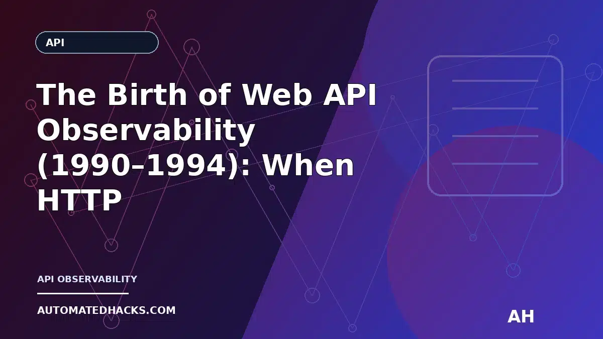 The Birth of Web API Observability (1990–1994): When HTTP Barely Spoke Back — Chapter 66 featured image by Automated