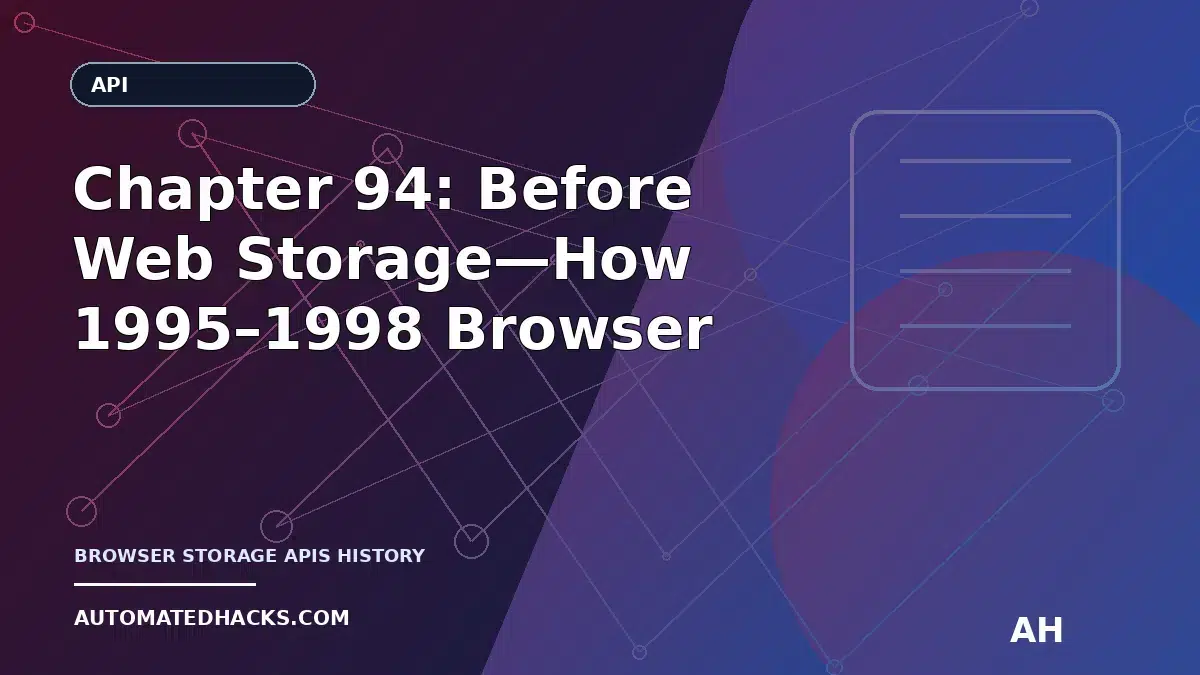 Chapter 94: Before Web Storage—How 1995–1998 Browser Scripting and CGI Taught the Web to Remember featured image by