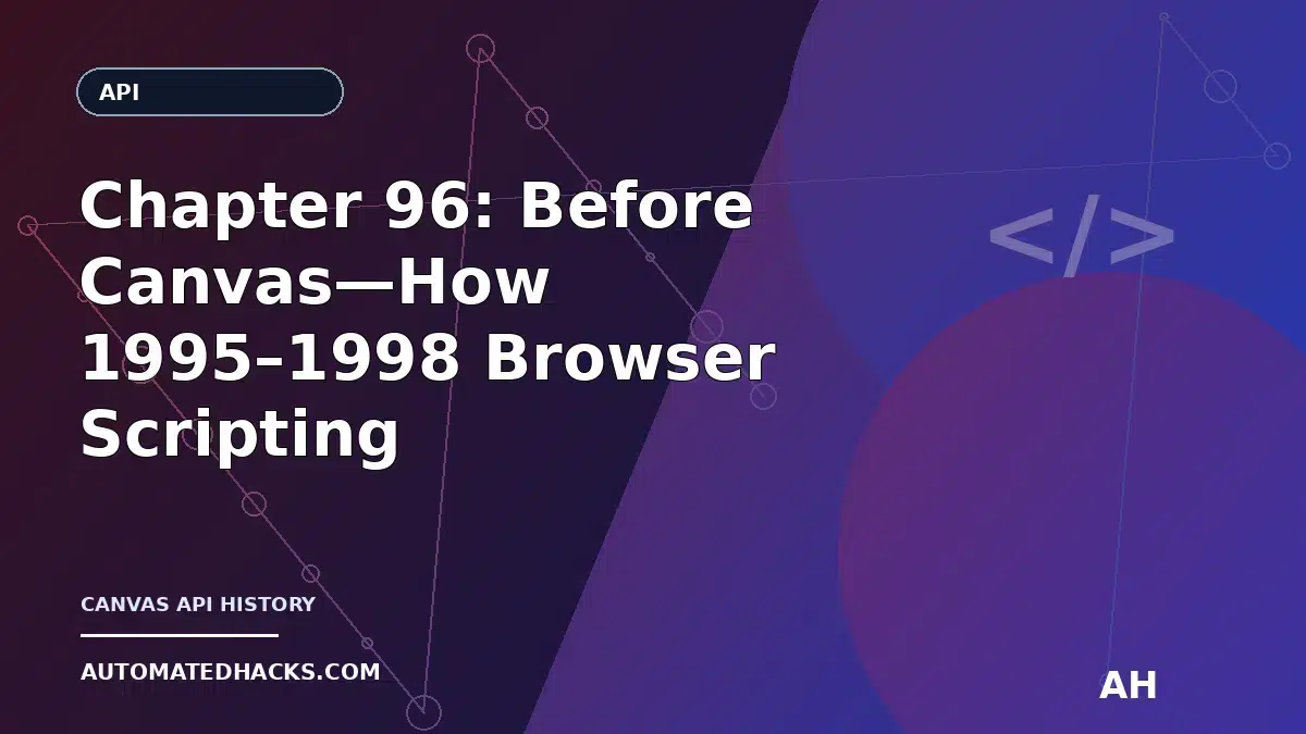 Chapter 96: Before Canvas—How 1995–1998 Browser Scripting and CGI Set the Stage for Visual Web APIs featured image by