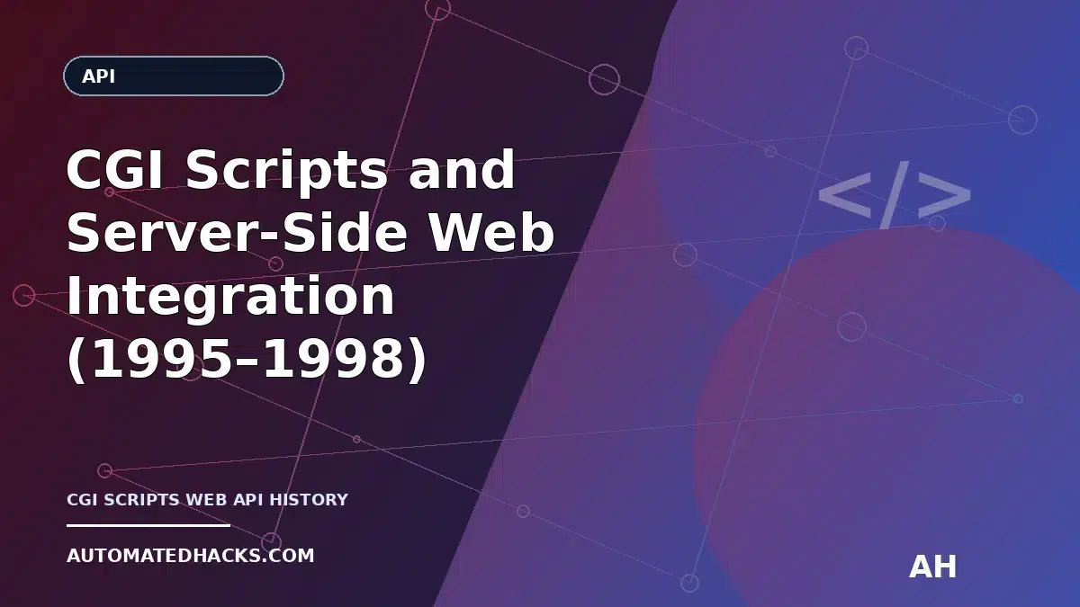 CGI Scripts and Server-Side Web Integration (1995–1998): When “Web APIs” Were Forms and Environment Variables featured