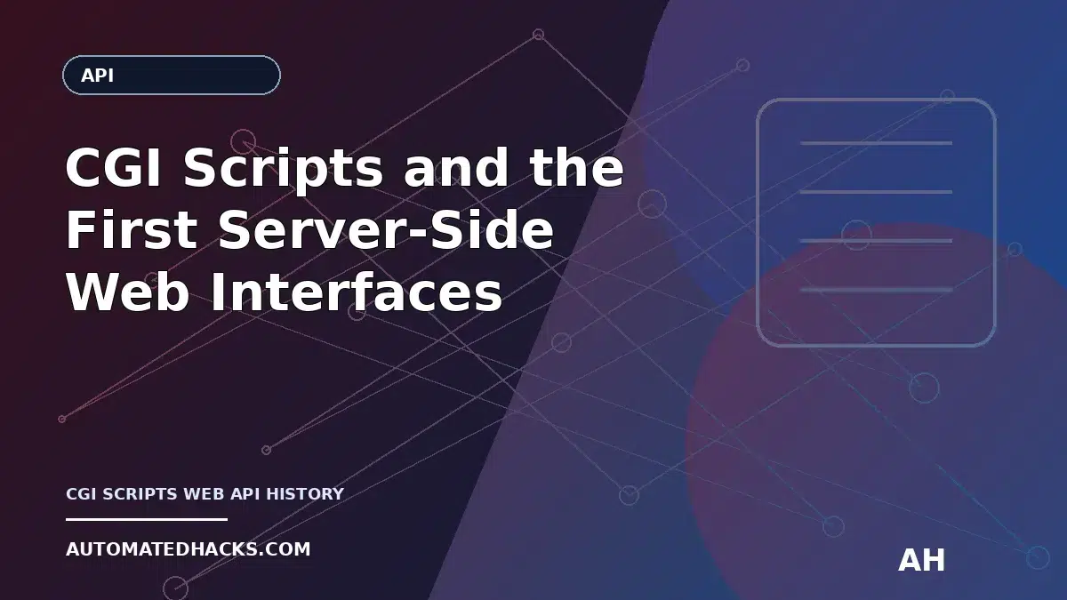 CGI Scripts and the First Server-Side Web Interfaces (1990–1994) — Web API History, Chapter 2 featured image by
