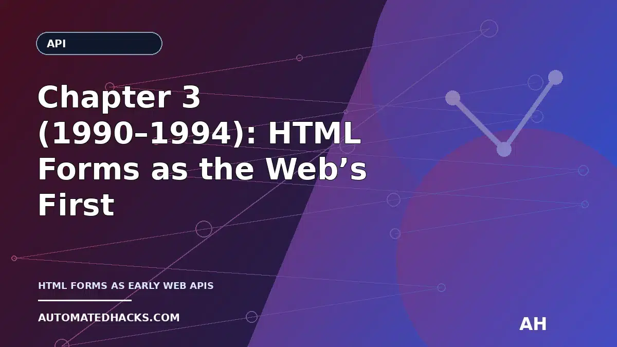 Chapter 3 (1990–1994): HTML Forms as the Web’s First User-to-Server API Pattern featured image by Automated Hacks