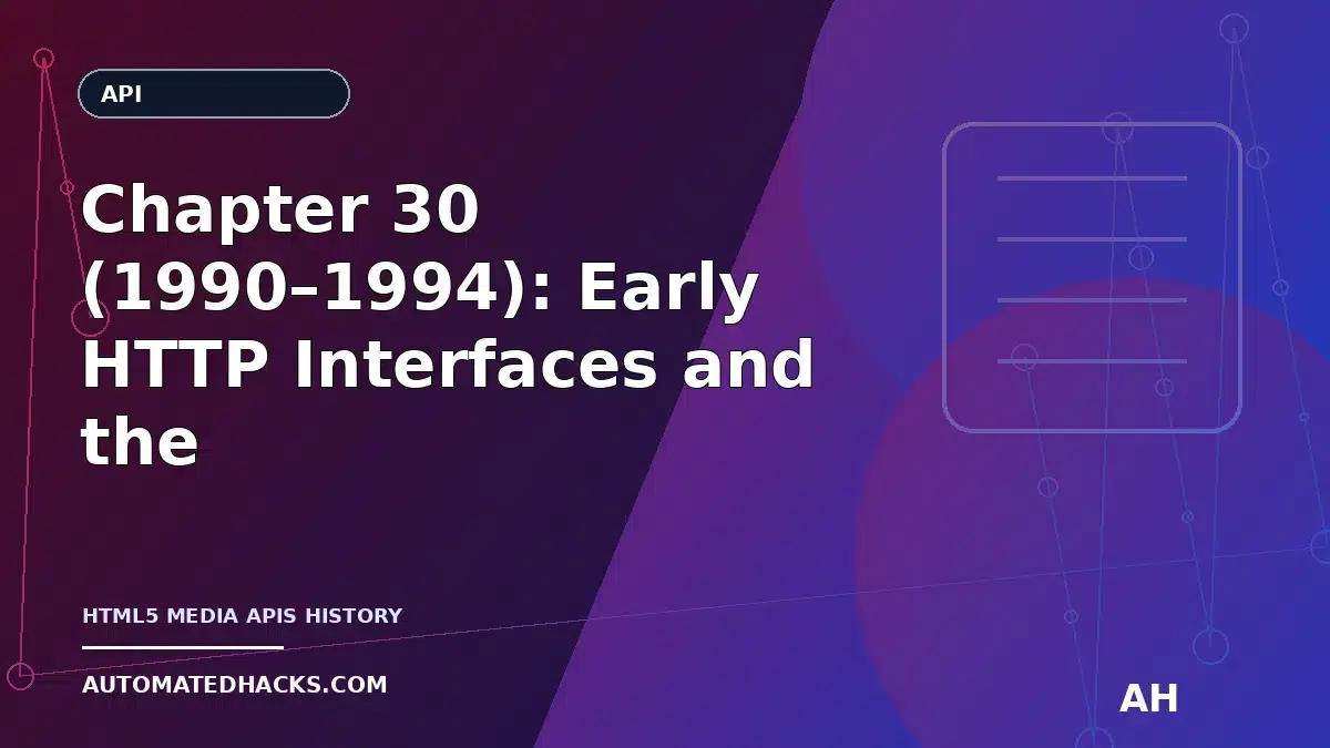 Chapter 30 (1990–1994): Early HTTP Interfaces and the Missing Pieces Behind HTML5 Media APIs featured image by Automated