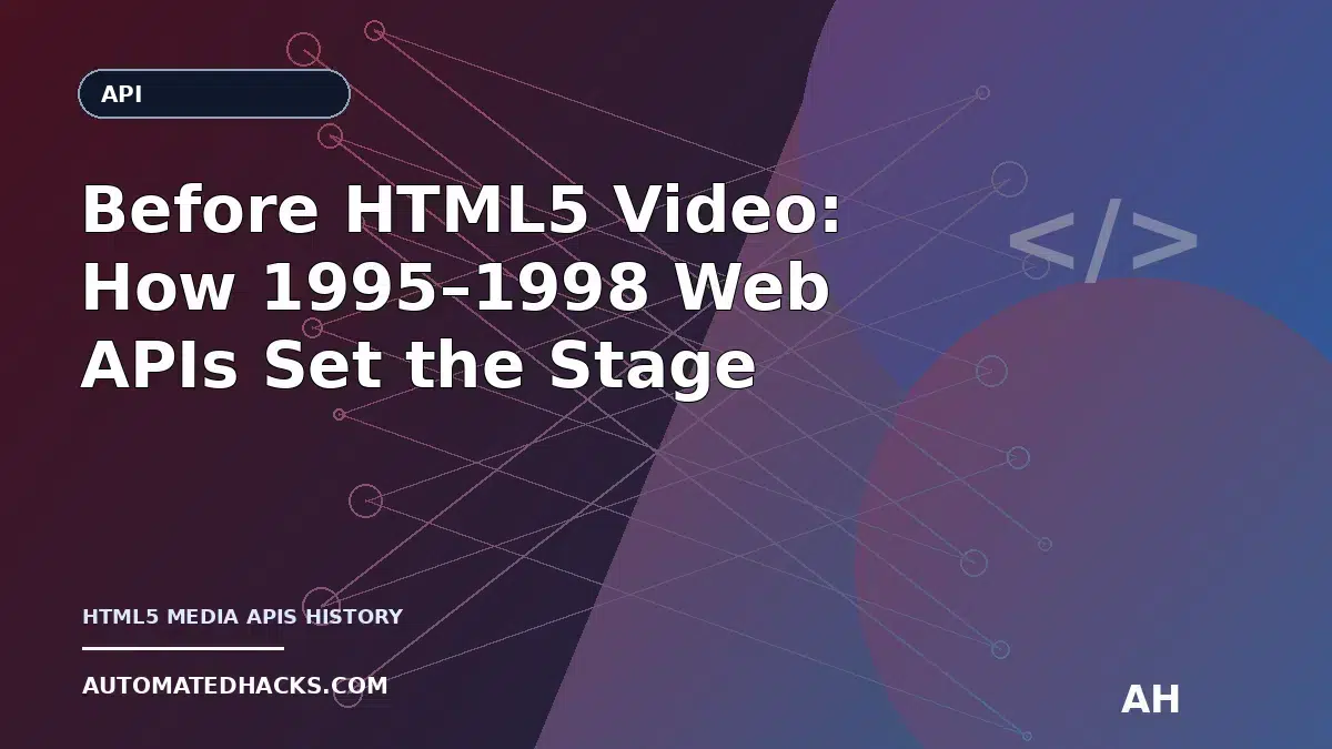 Before HTML5 Video: How 1995–1998 Web APIs Set the Stage for Browser-Native Media Playback (Chapter 100) featured image