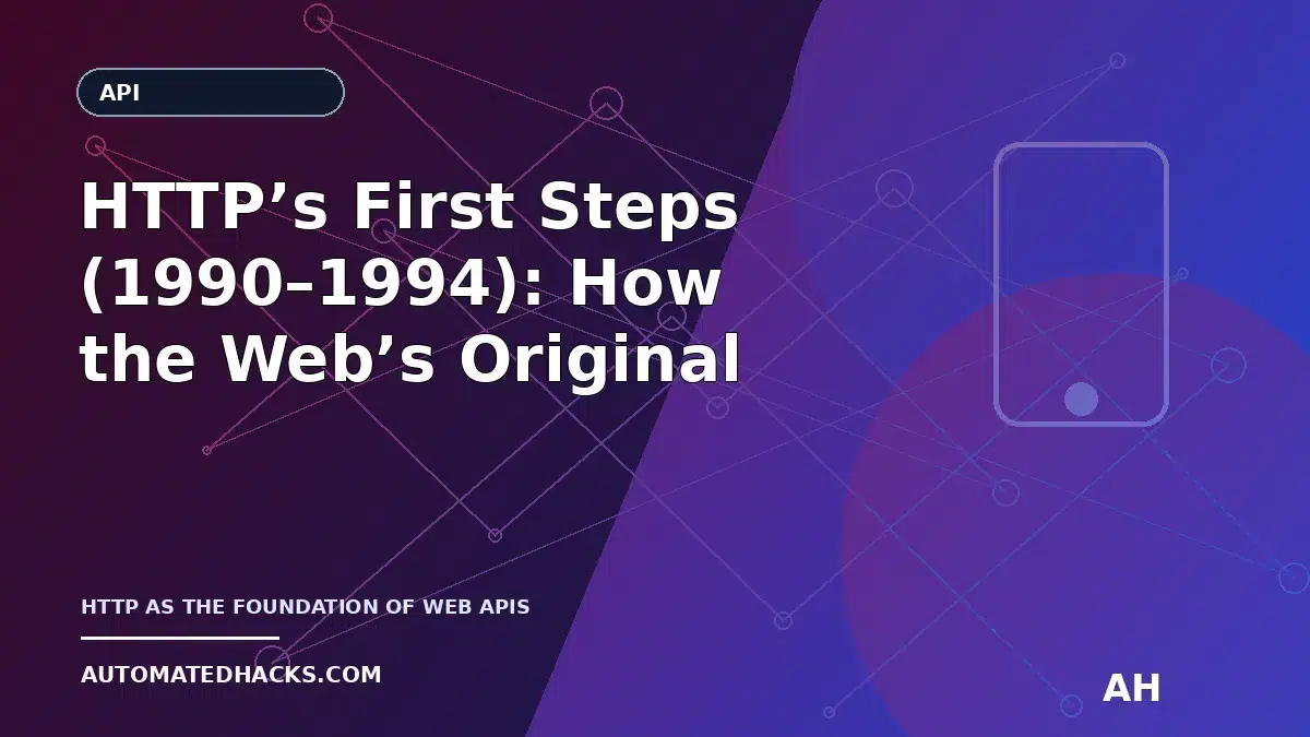HTTP’s First Steps (1990–1994): How the Web’s Original Protocol Became the Foundation of Web APIs featured image by