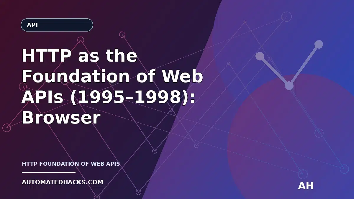 HTTP as the Foundation of Web APIs (1995–1998): Browser Scripting, CGI, Forms, and the First Dynamic Integrations