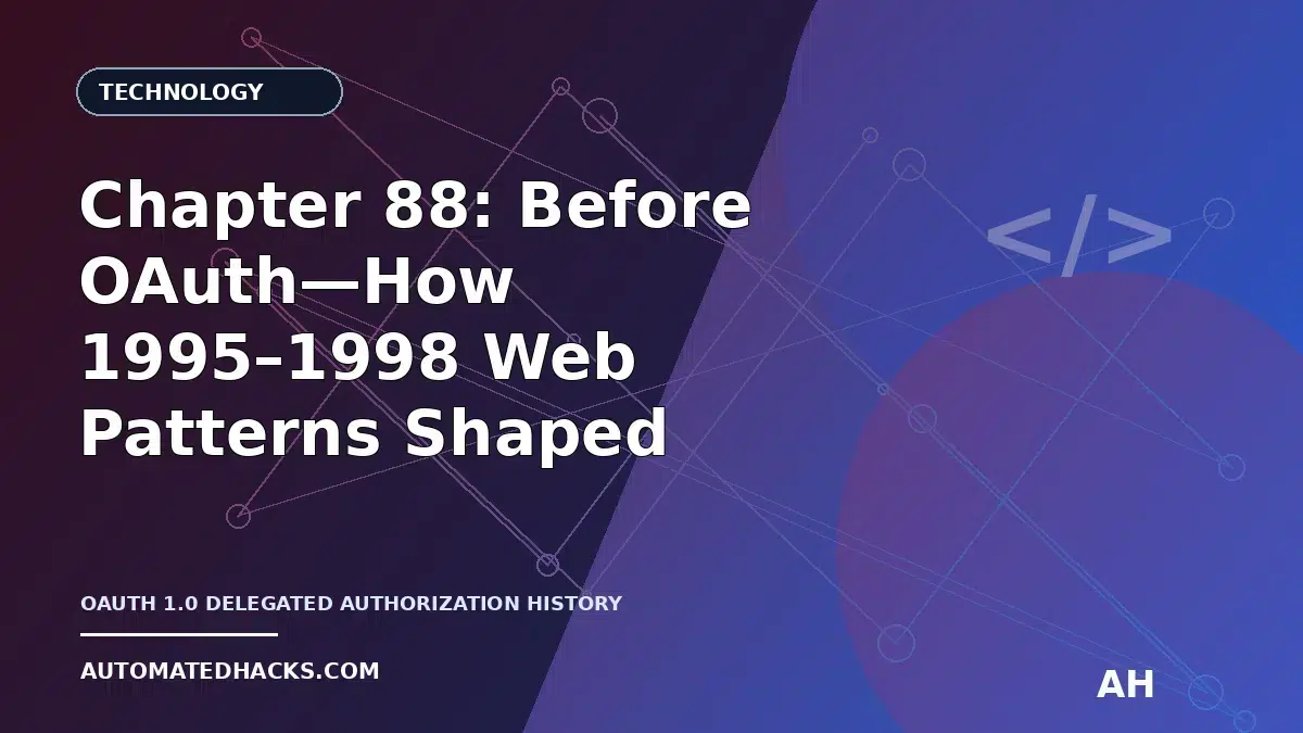 Chapter 88: Before OAuth—How 1995–1998 Web Patterns Shaped Delegated Authorization featured image by Automated Hacks
