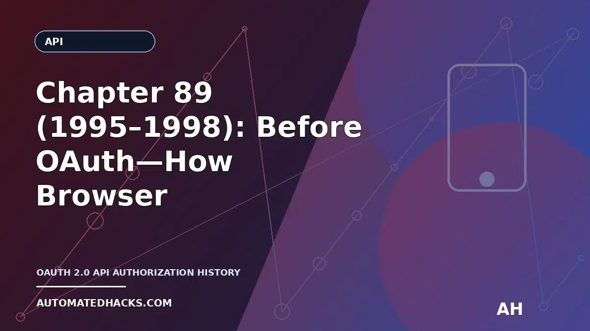 Chapter 89 (1995–1998): Before OAuth—How Browser Scripting, CGI, and Forms Shaped Modern API Authorization featured