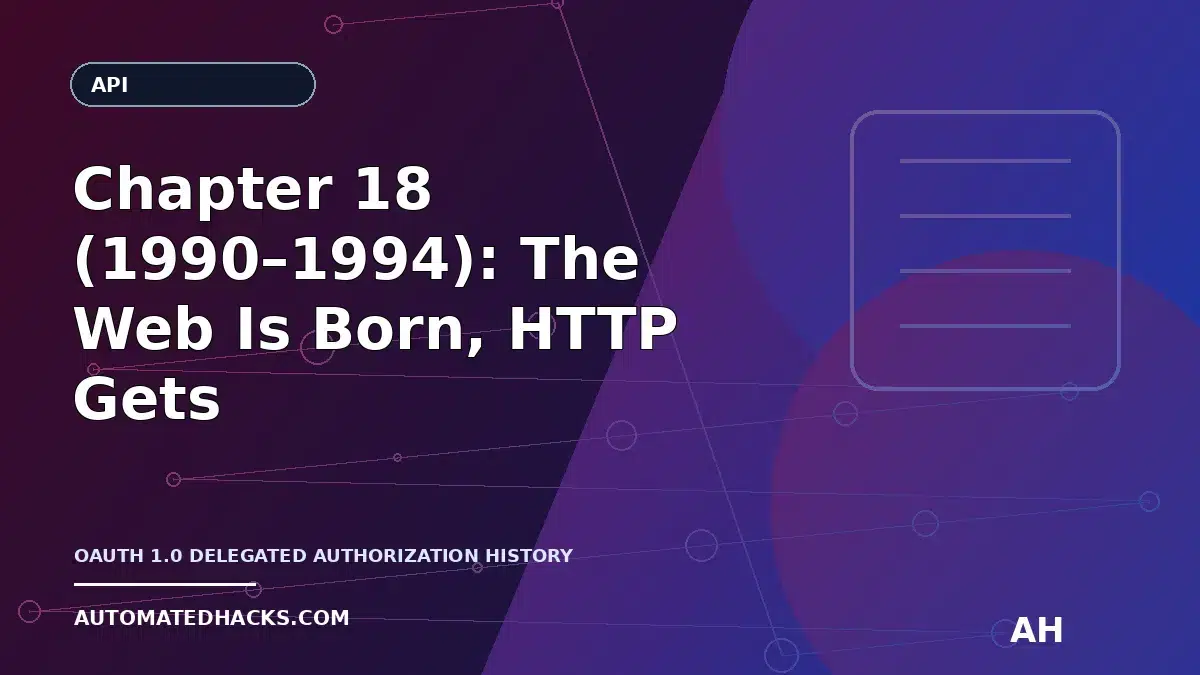 Chapter 18 (1990–1994): The Web Is Born, HTTP Gets Practical, and the Earliest Clues of Delegated Authorization featured