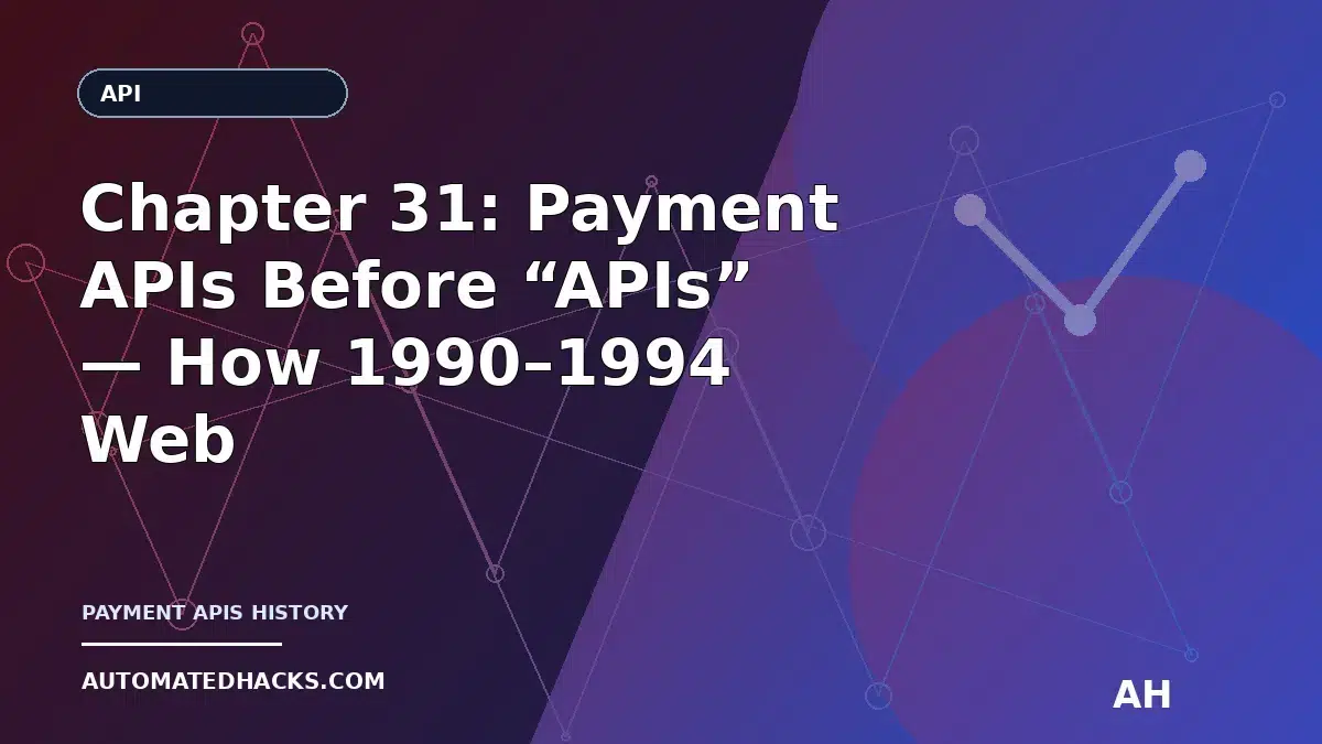 Chapter 31: Payment APIs Before “APIs” — How 1990–1994 Web Interfaces Set Up Modern Checkout featured image by Automated