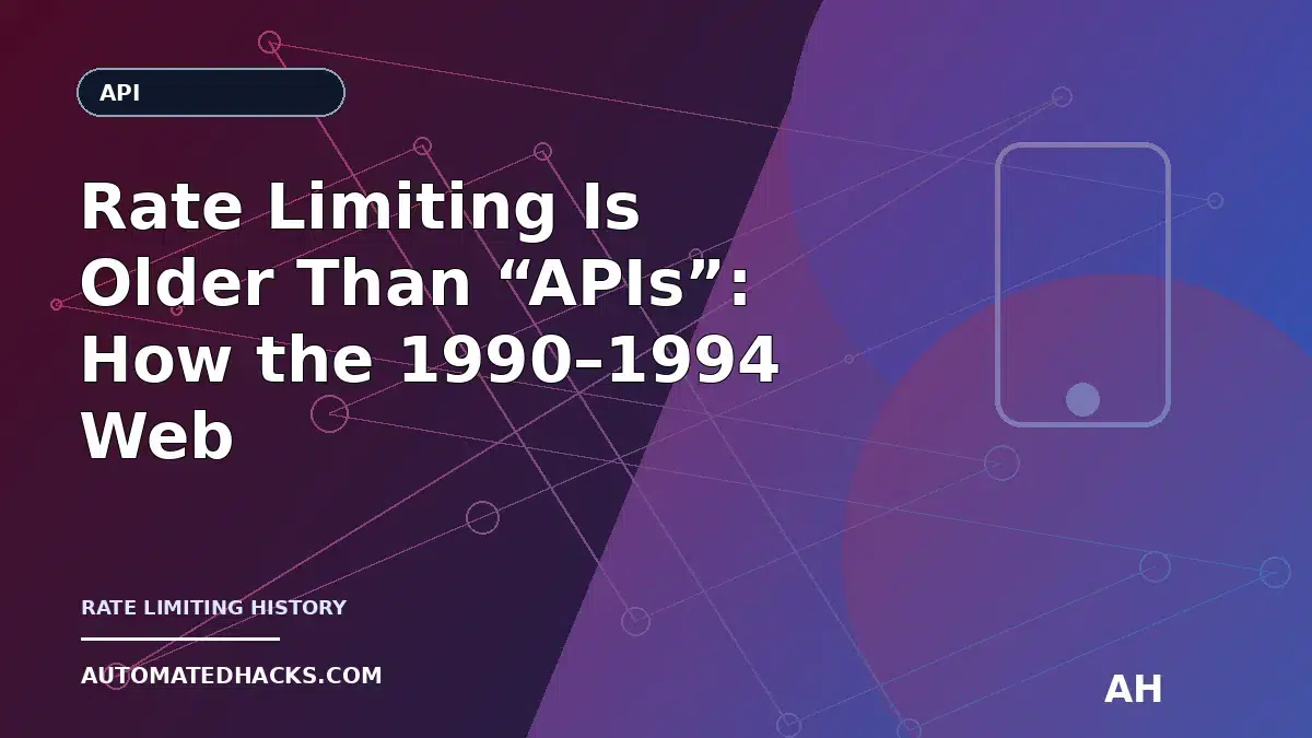 Rate Limiting Is Older Than “APIs”: How the 1990–1994 Web Learned to Say “Slow Down” (Chapter 21) featured image by