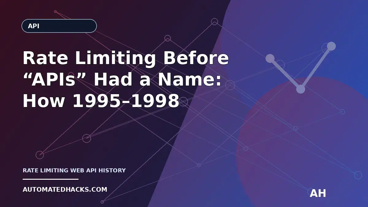 Rate Limiting Before “APIs” Had a Name: How 1995–1998 Shaped Web API Business and Security featured image by Automated