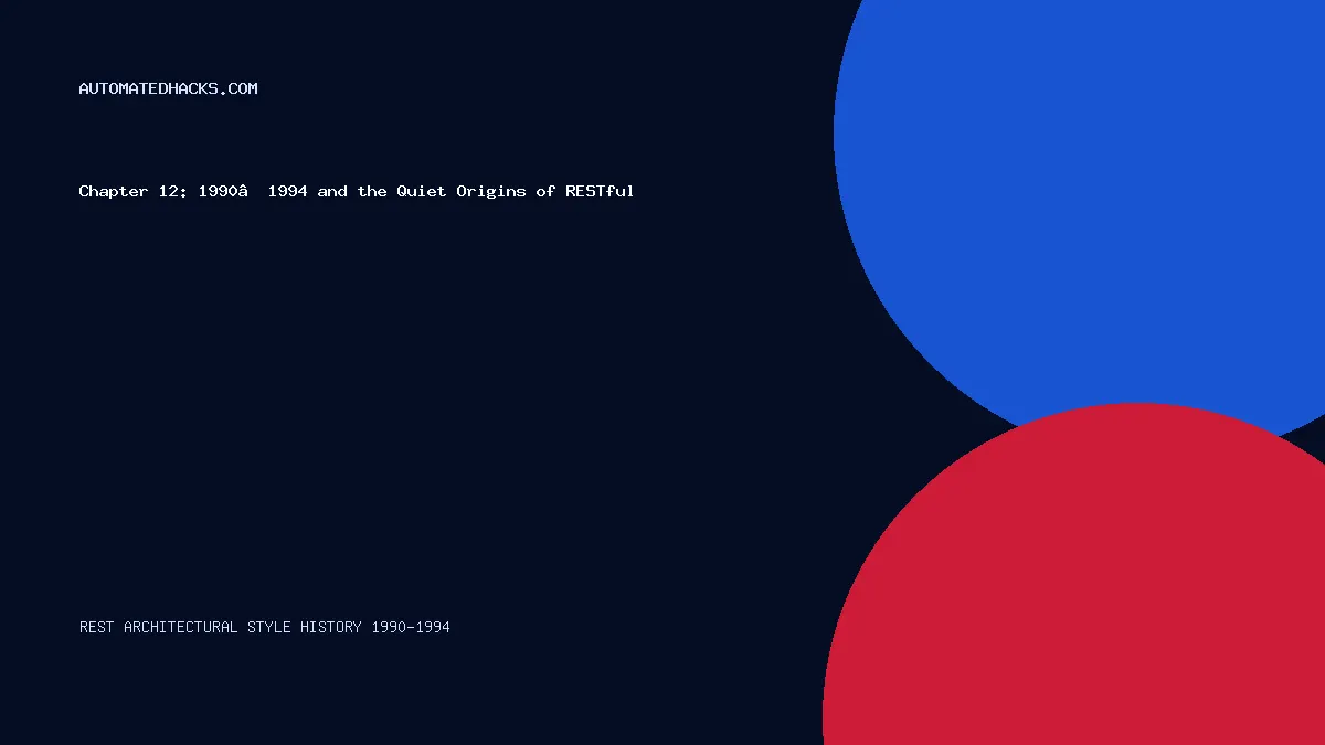 Chapter 12: 1990–1994 and the Quiet Origins of RESTful Thinking in Early Web Interfaces featured image by Automated