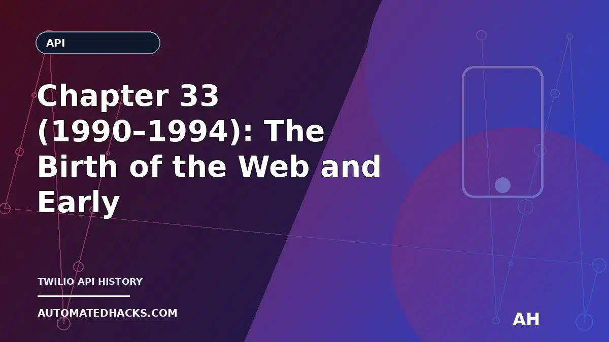 Chapter 33 (1990–1994): The Birth of the Web and Early HTTP Interfaces—The Quiet Origin Story Behind Twilio-Style APIs