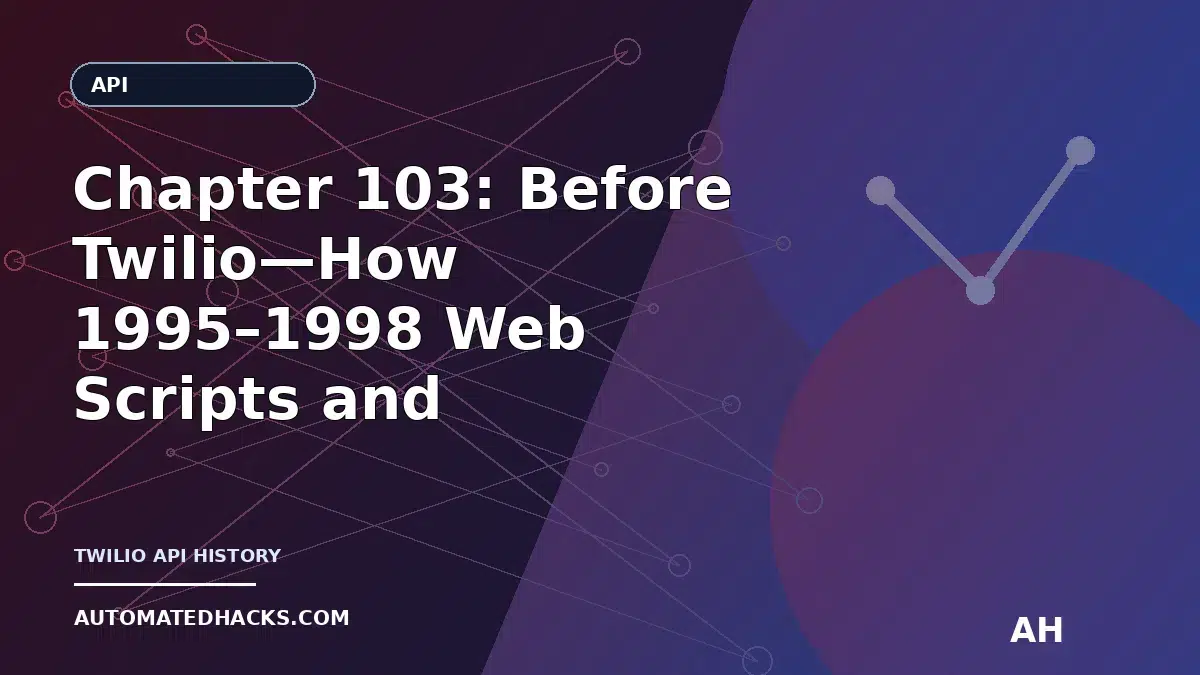 Chapter 103: Before Twilio—How 1995–1998 Web Scripts and Forms Shaped Communications APIs featured image by Automated