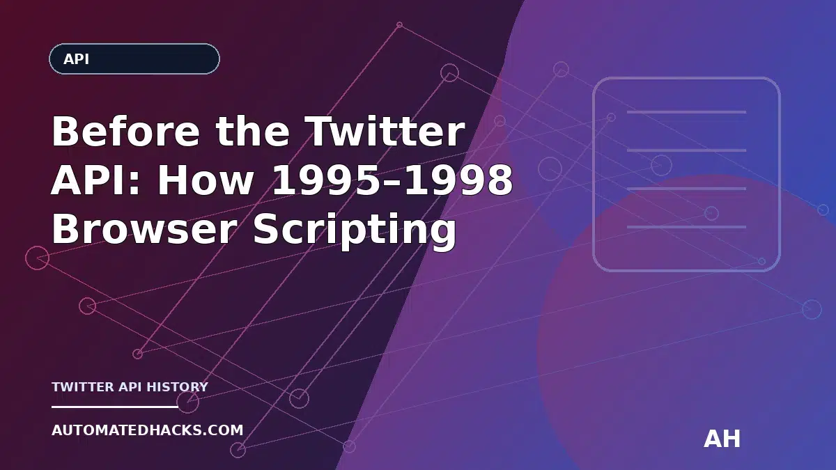 Before the Twitter API: How 1995–1998 Browser Scripting and CGI Set the Pattern for Social Integrations (Chapter 86)