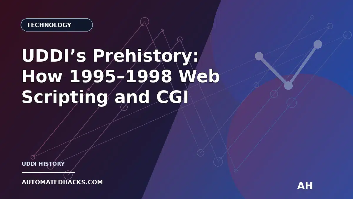 UDDI’s Prehistory: How 1995–1998 Web Scripting and CGI Foreshadowed Service Registries (Chapter 79) featured image by
