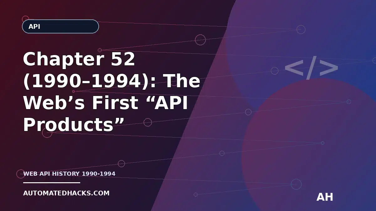 Chapter 52 (1990–1994): The Web’s First “API Products” — Before API Marketplaces Had a Name featured image by Automated