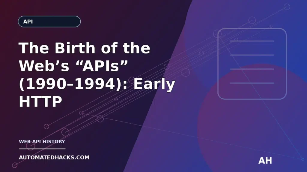 The Birth of the Web’s “APIs” (1990–1994): Early HTTP Interfaces That Set Up Today’s AI Model APIs — Chapter 62 featured