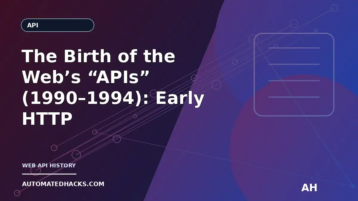 The Birth of the Web’s “APIs” (1990–1994): Early HTTP Interfaces That Set Up Today’s AI Model APIs — Chapter 62 featured