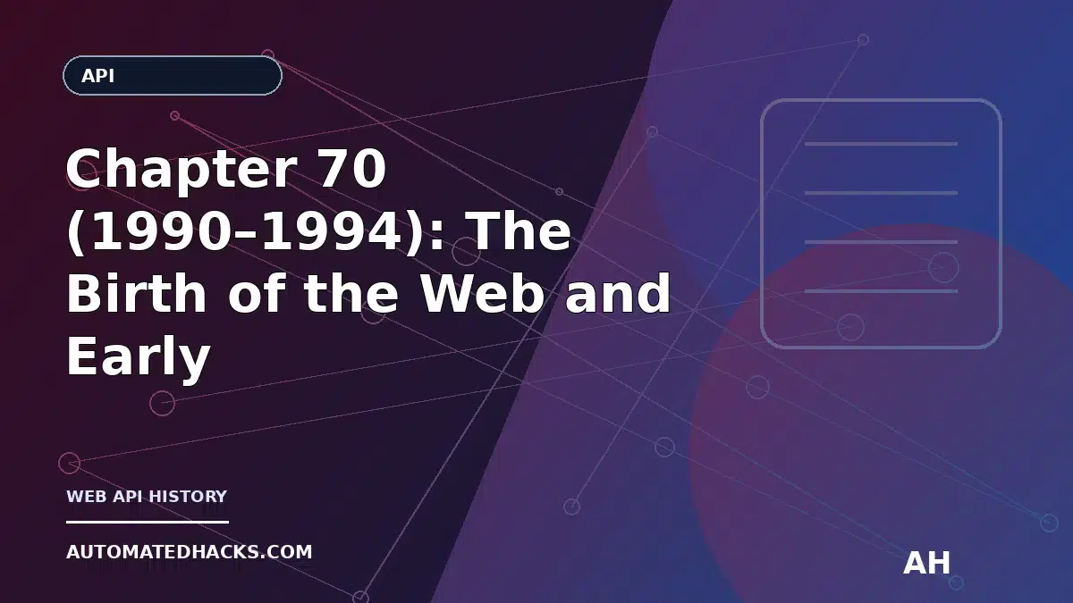 Chapter 70 (1990–1994): The Birth of the Web and Early HTTP Interfaces—How They Foreshadowed Composable APIs featured