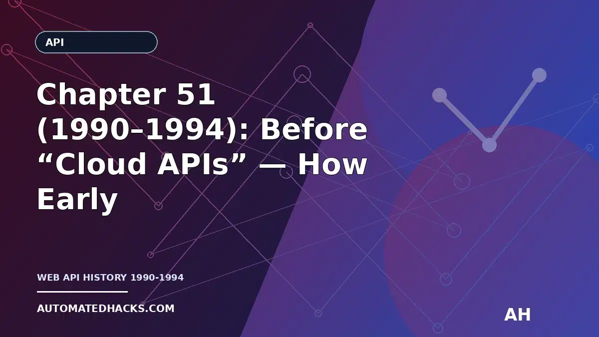 Chapter 51 (1990–1994): Before “Cloud APIs” — How Early HTTP Interfaces Sparked Infrastructure Automation featured image