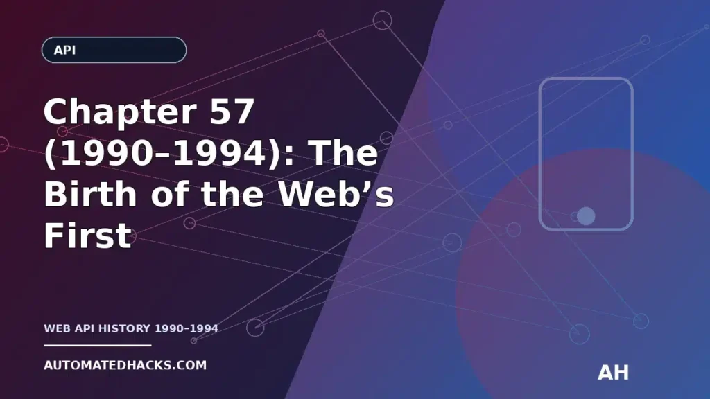 Chapter 57 (1990–1994): The Birth of the Web’s First Interfaces—and Why Shopify-Style APIs Were Inevitable featured