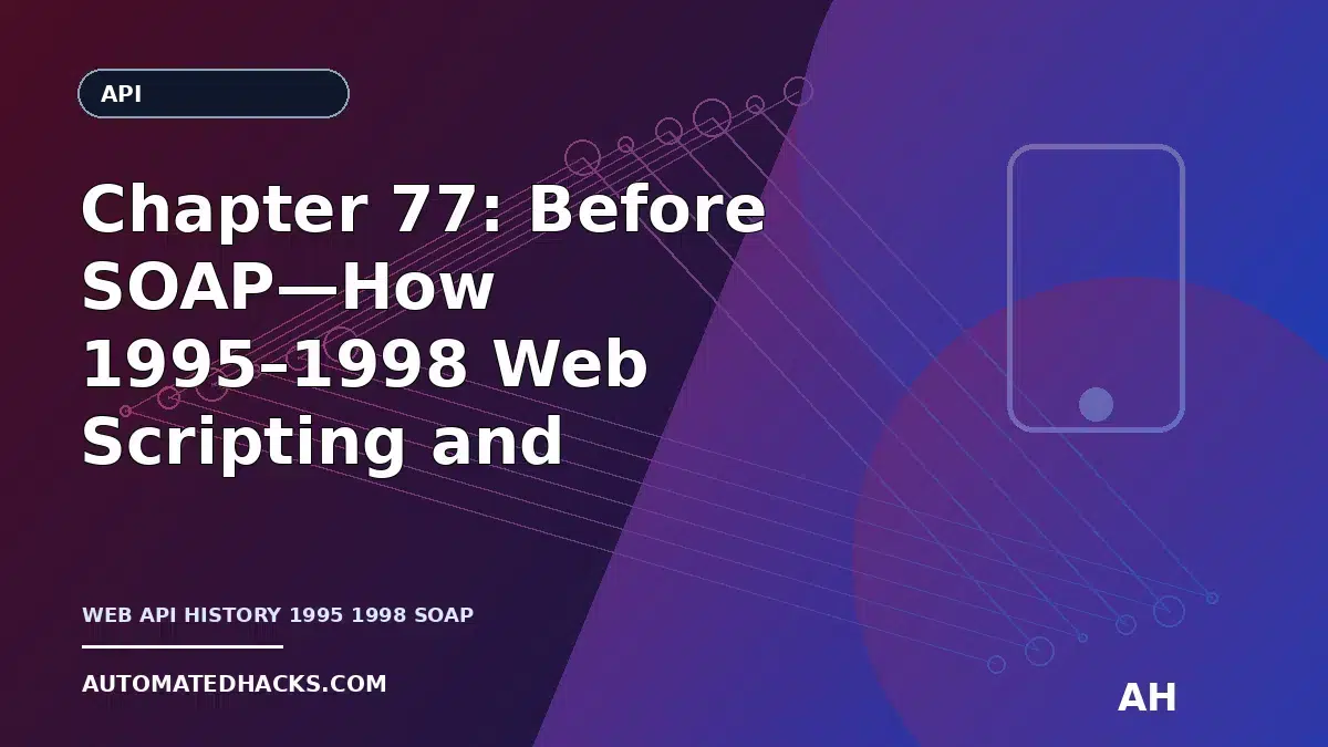 Chapter 77: Before SOAP—How 1995–1998 Web Scripting and CGI Set the Stage for Formal Web Service Contracts featured