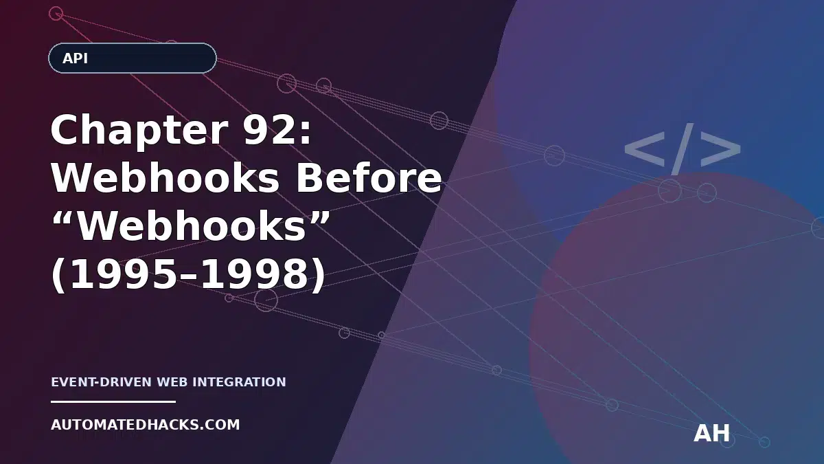 Chapter 92: Webhooks Before “Webhooks” (1995–1998) — Event-Driven Integration in Early Web APIs featured image by