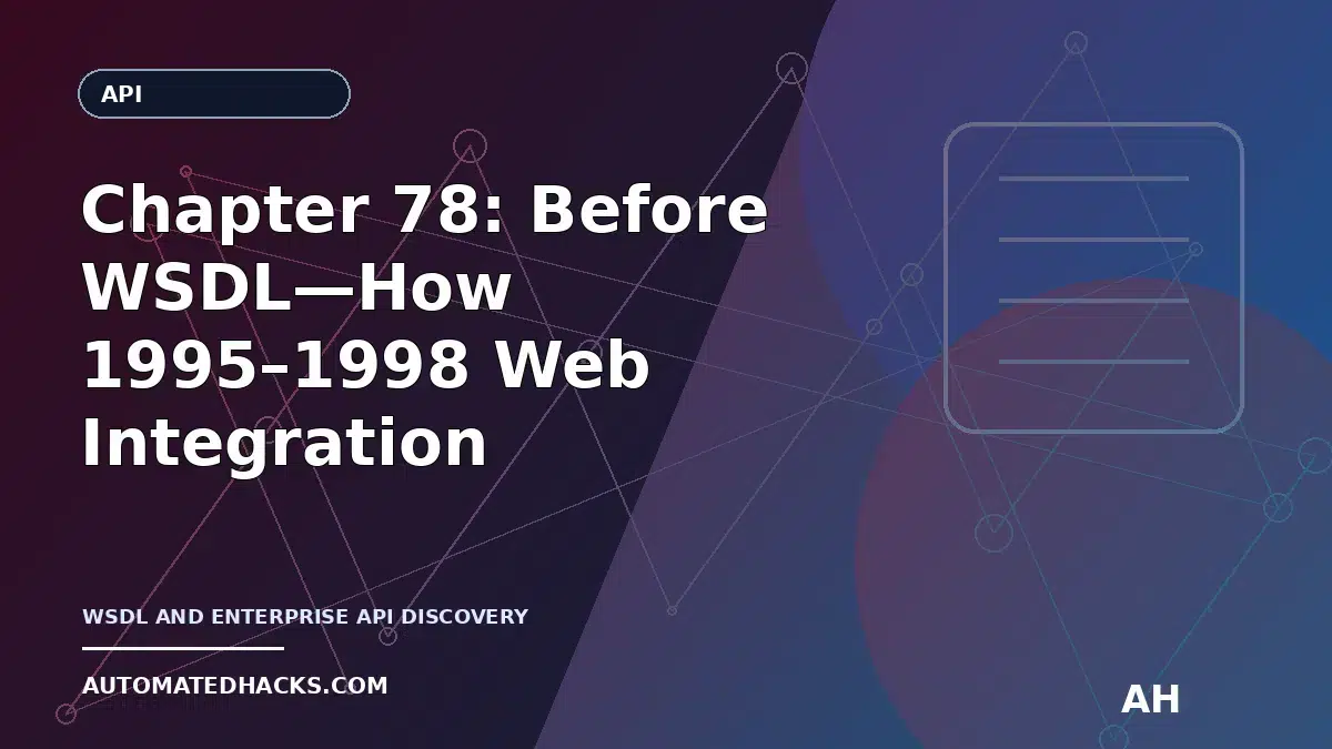 Chapter 78: Before WSDL—How 1995–1998 Web Integration Forced Enterprises to “Discover” APIs the Hard Way featured image